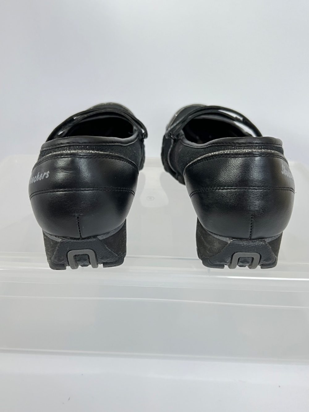 Skechers Biker Slip on Mary Jane Black Sparkle Canvas Size 6 - Picture 4 of 11